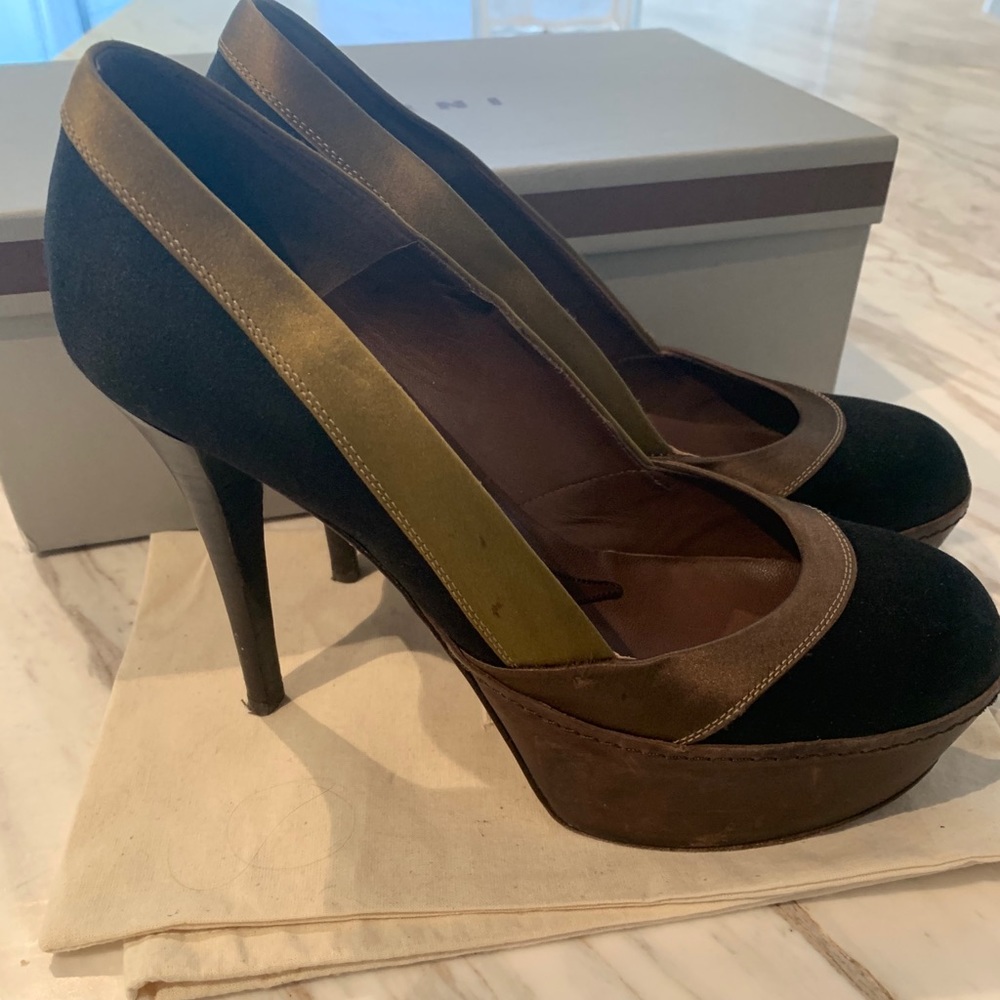 Marni satin high heel pump size 38.5
